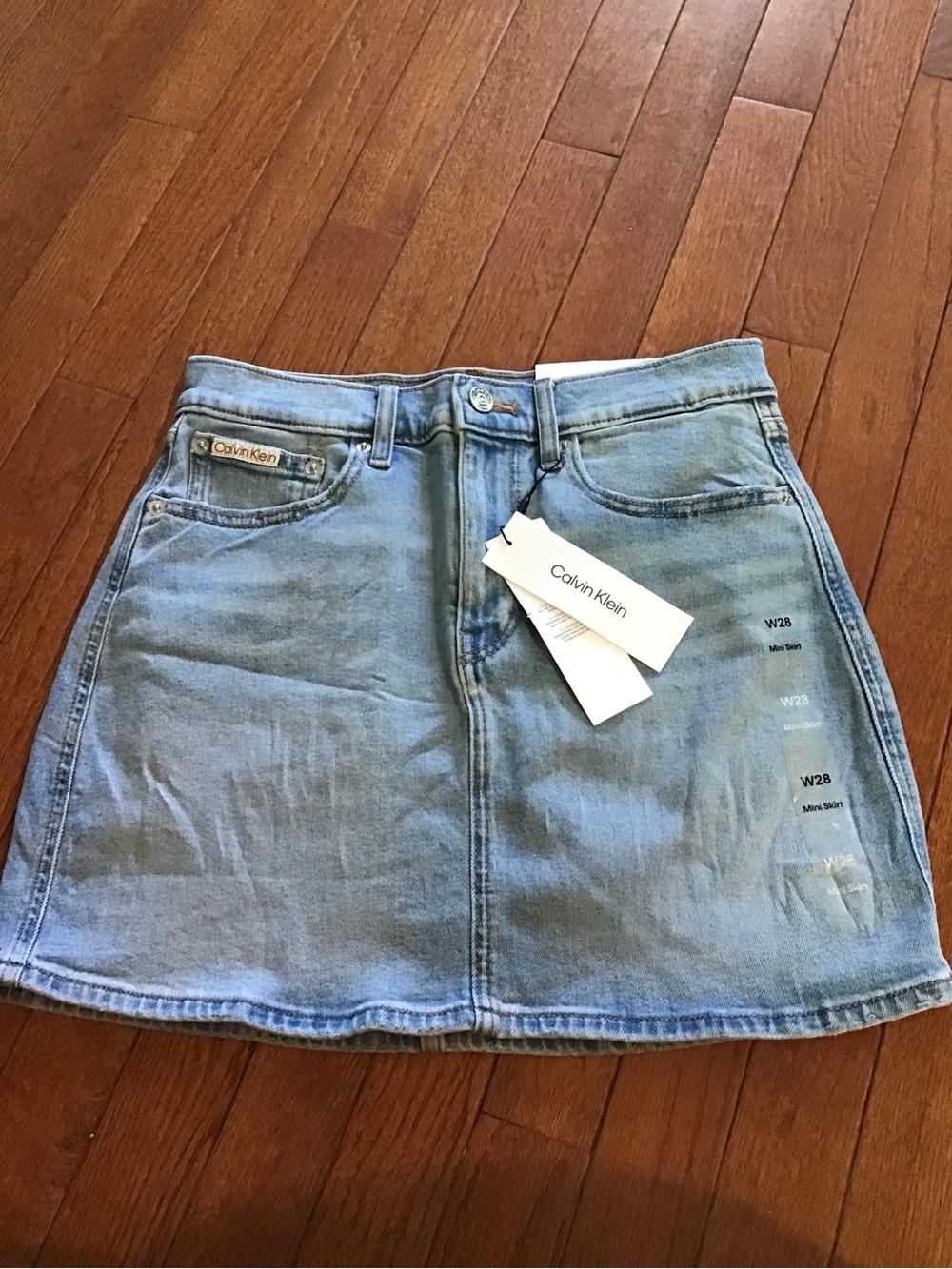 Calvin Klein Jeans Light Wash Denim Mini Skirt